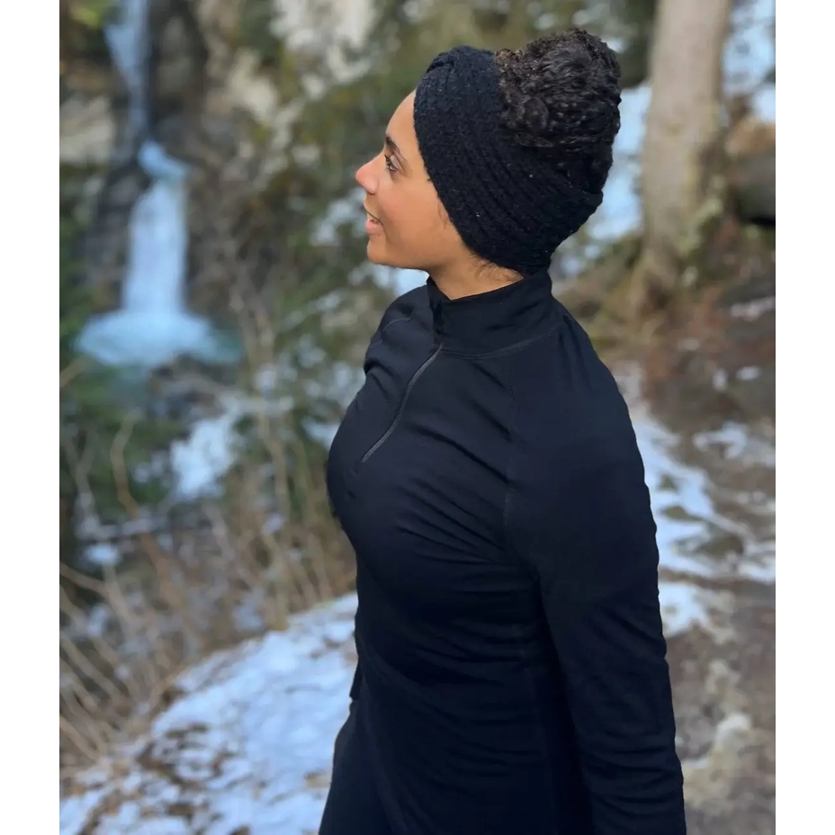 Women's wool zip-up sweatshirt ARCTIC Thermowave, black