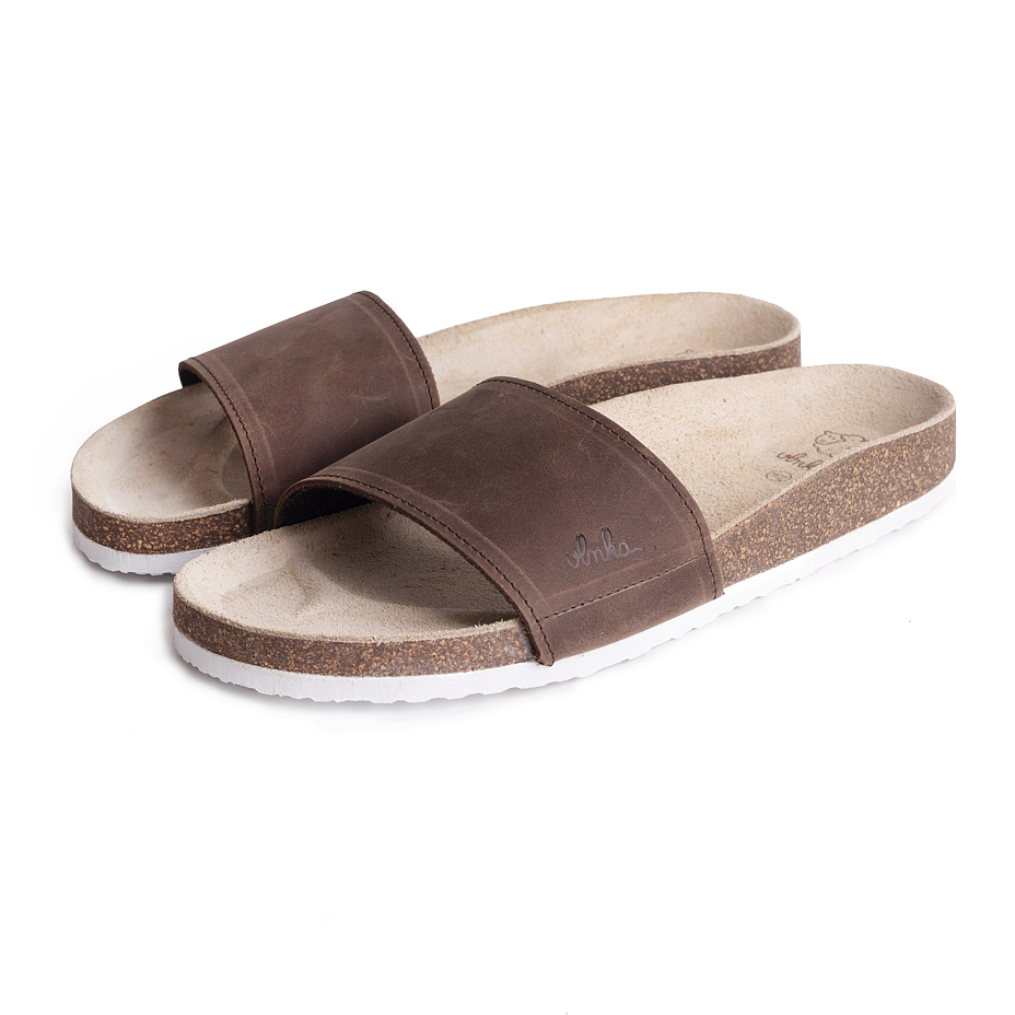 Men's Trepky Orthopaedic Cork Sliders Brown