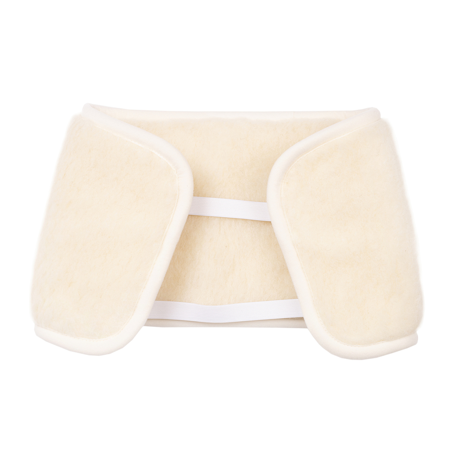 Merino wool warming belt with Velcro closure natural