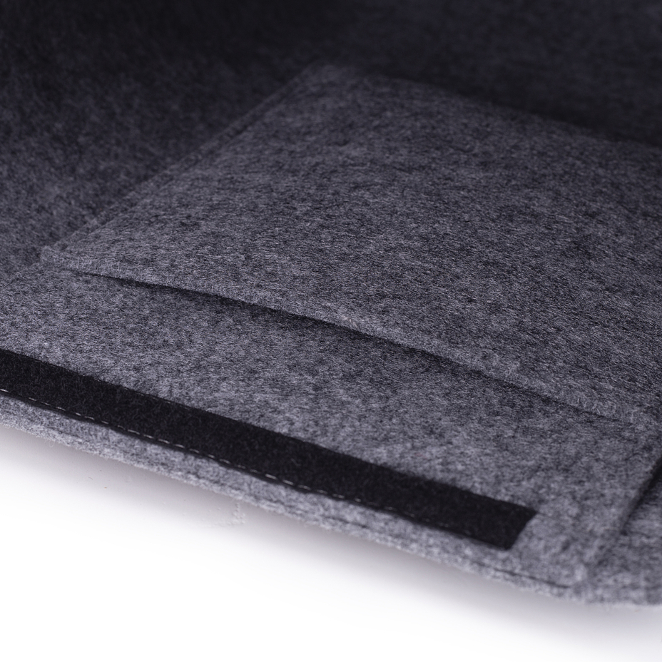 Felt Tote Bag with Long Straps Grey