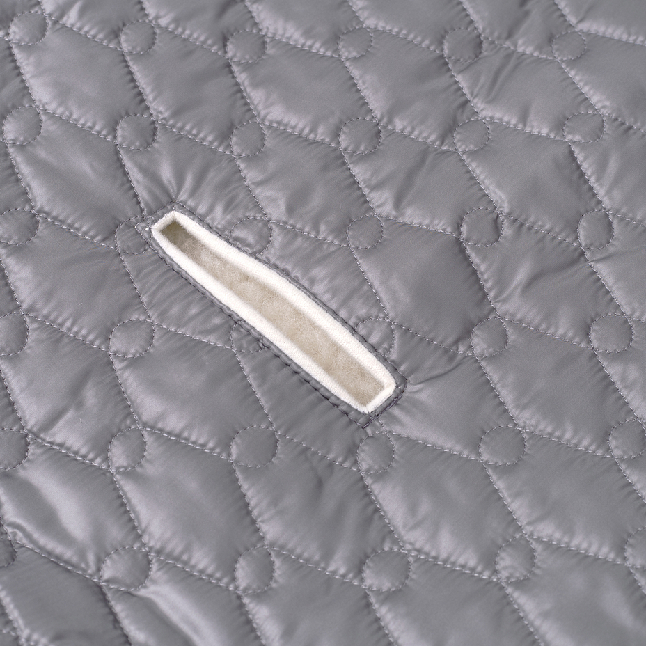 Baby footmuff with Merino wool grey