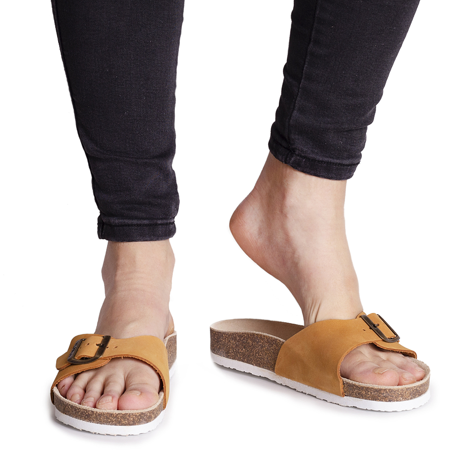 Women's “Laura“ Orthopaedic Cork Sliders Beige