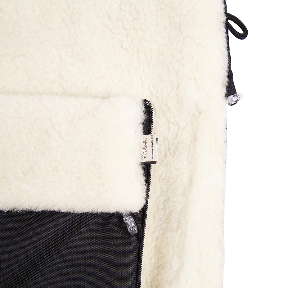 Footmuff with Wool Lining Black