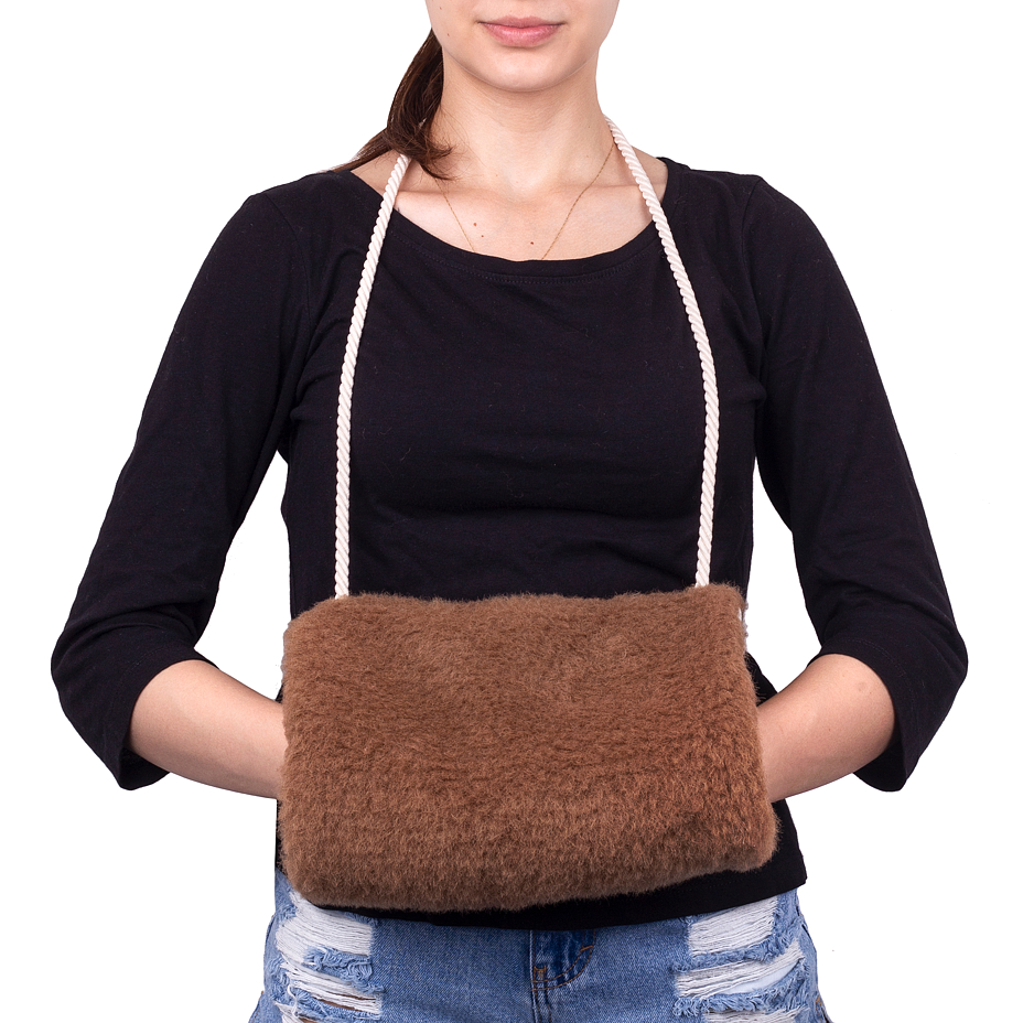 Merino Wool Hand Muff Brown