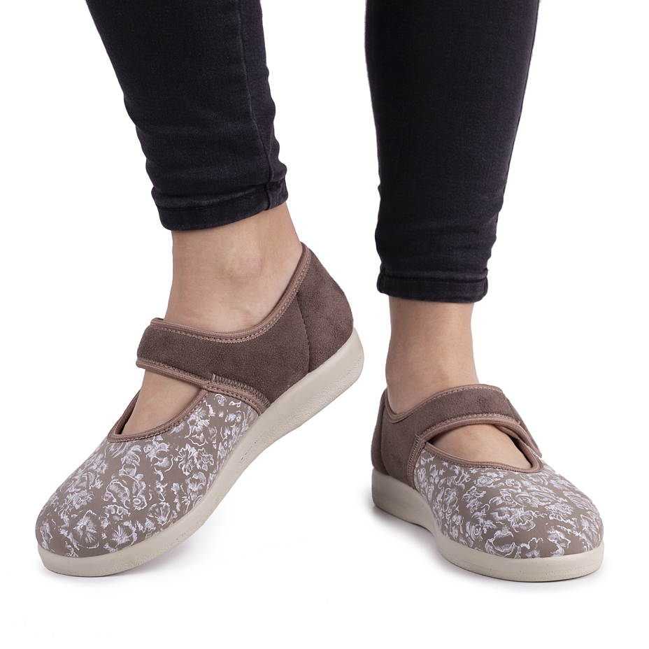 Women's Bandage Mary Jane Shoes Brown Blossom
