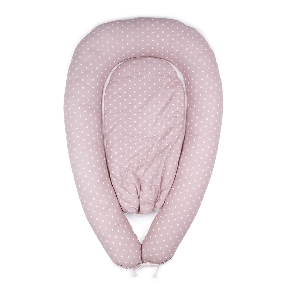 Baby Nest and Nursing Pillow 2in1 with Sheep's Wool Polka Dot