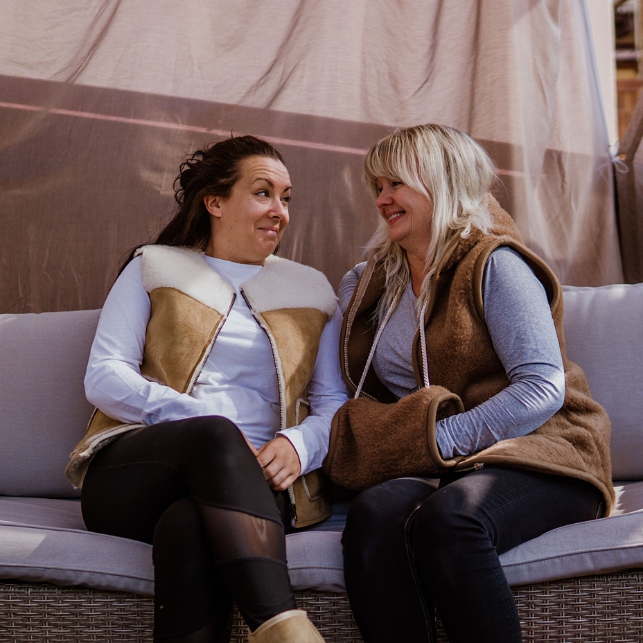 Suede Wool Vest Brown