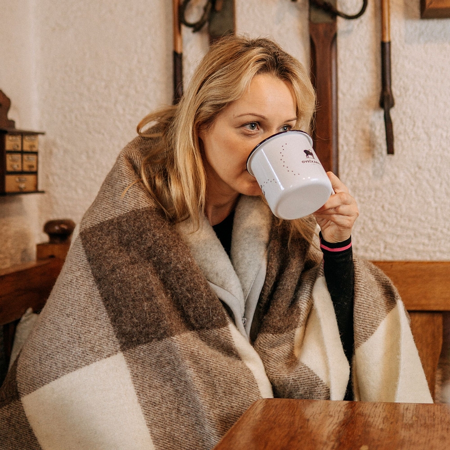 Wool Throw Brown Plaid