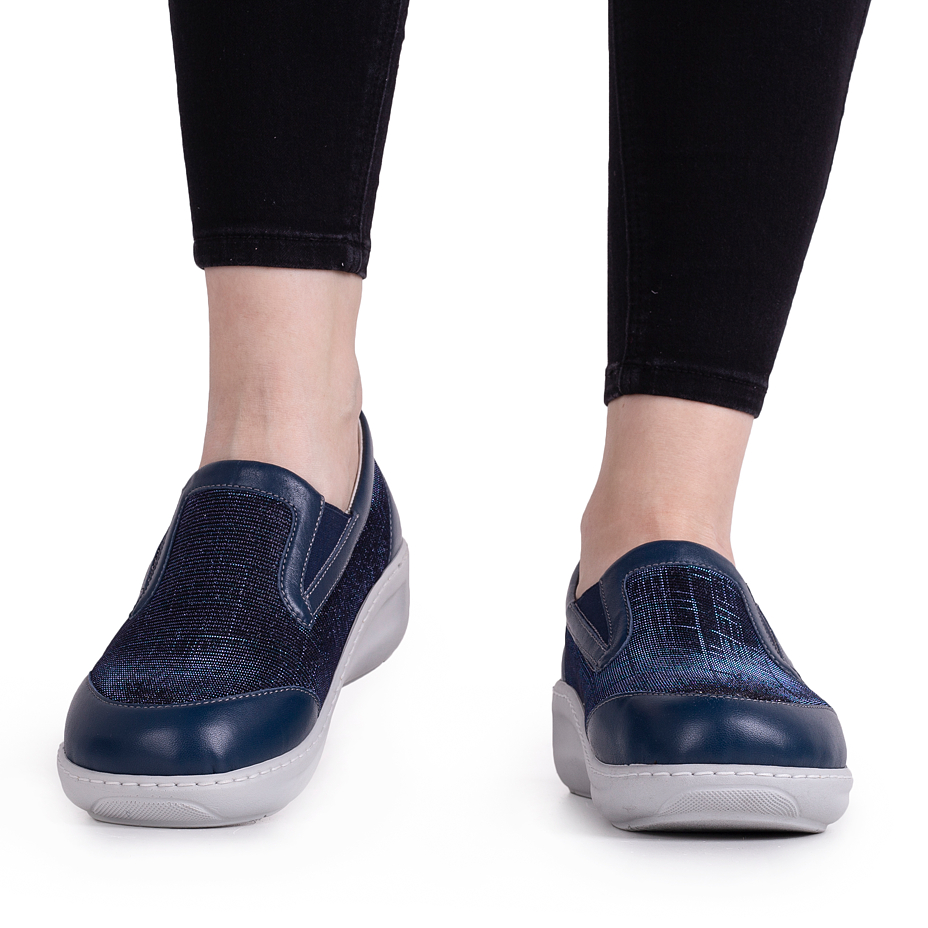 Women's leather ballerina Jolana Blue