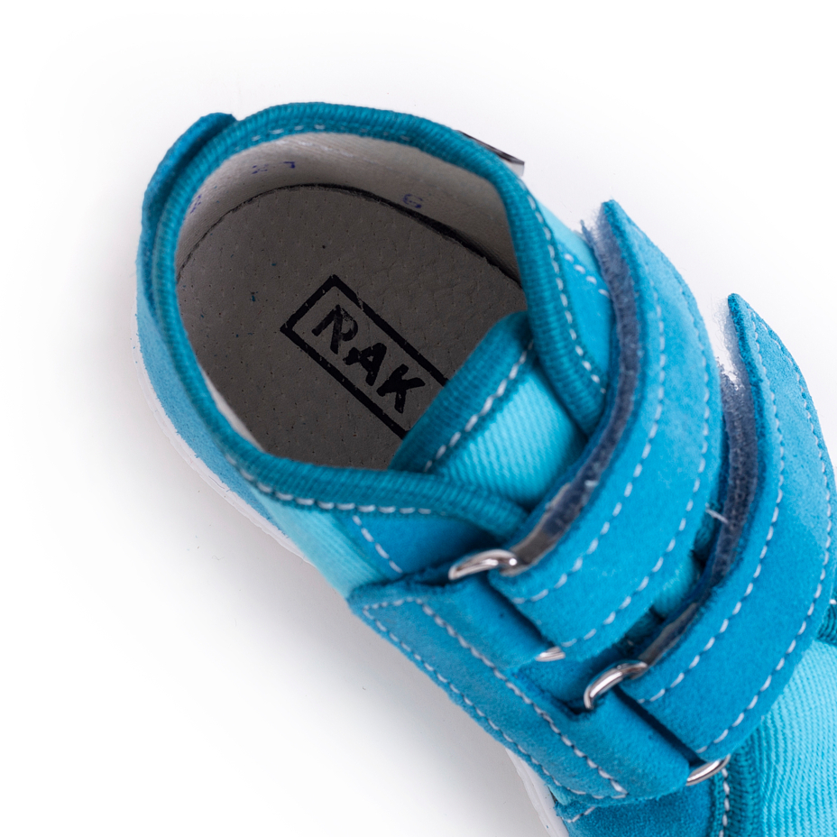 Kids’ leather velcro sneakers Kuku Blue