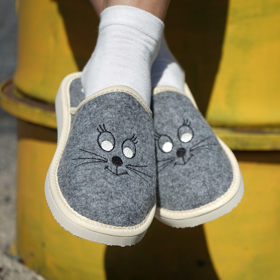 Women's Felt Slippers Mouse