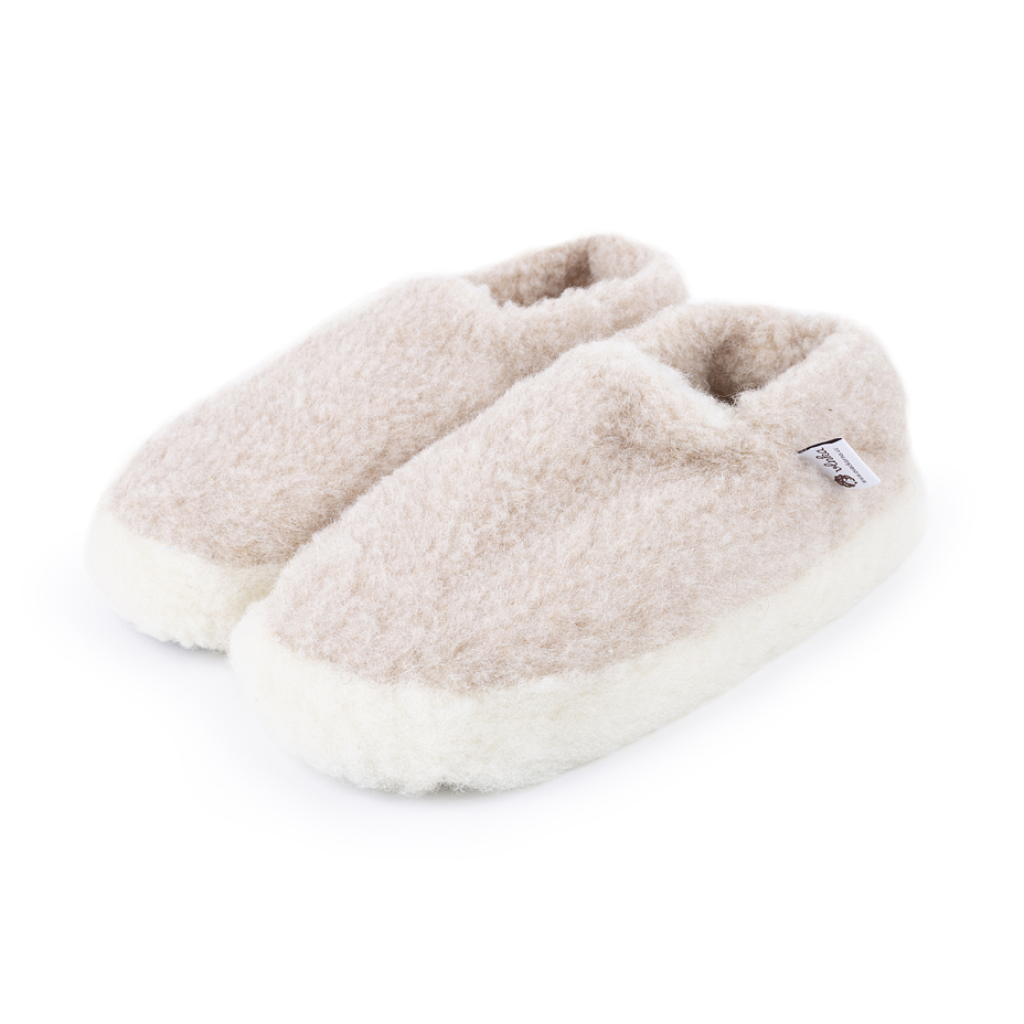 Wool ankle slipper boots Beige