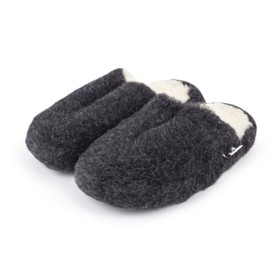 Wool TV slippers Black