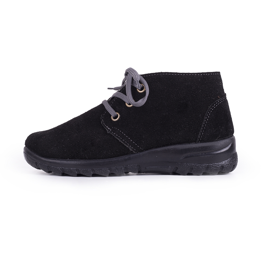 Women's Blanka Leather Ankle Boots with Wool Felt Black