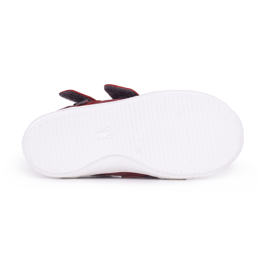 Kids’ Kiki Leather Velcro Sneakers Red