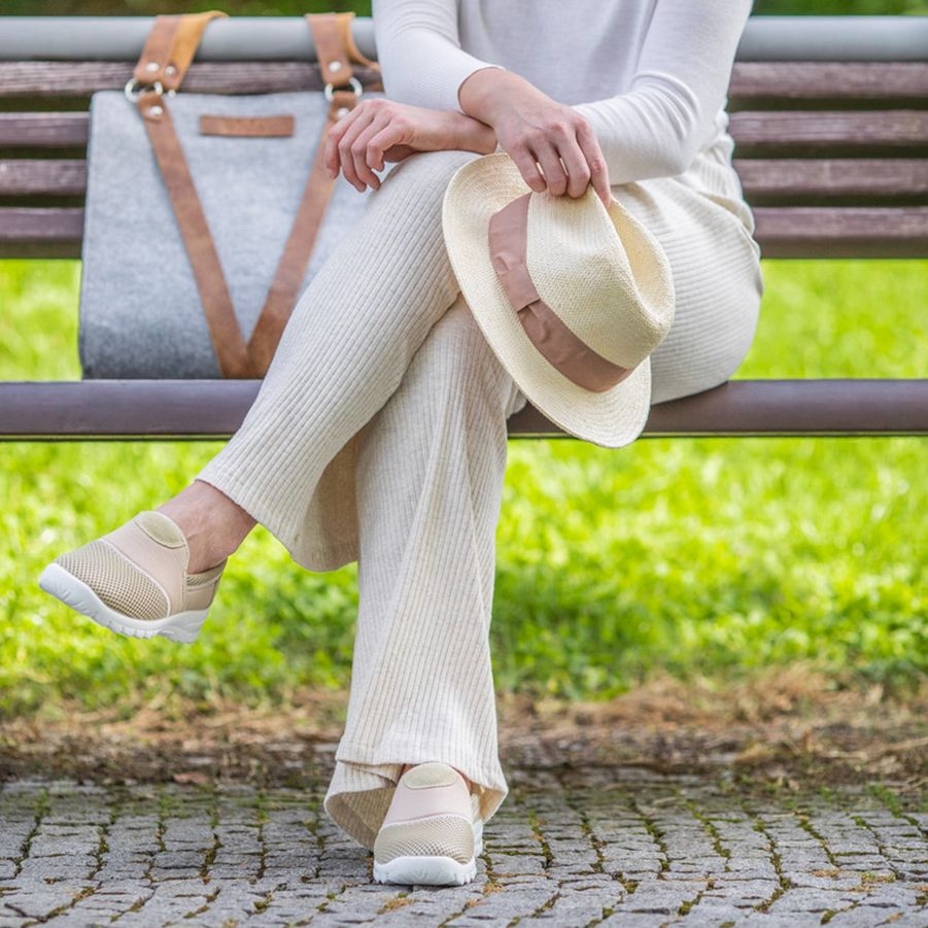 Felt Handbag with Leather Straps Grey
