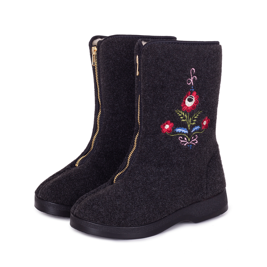 Women's Traditional Zip-up Wool Boots Folklore