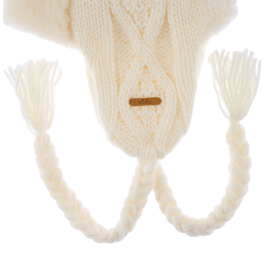 Vlnka Kids’ Wool Hat with Earflaps V17 Natural