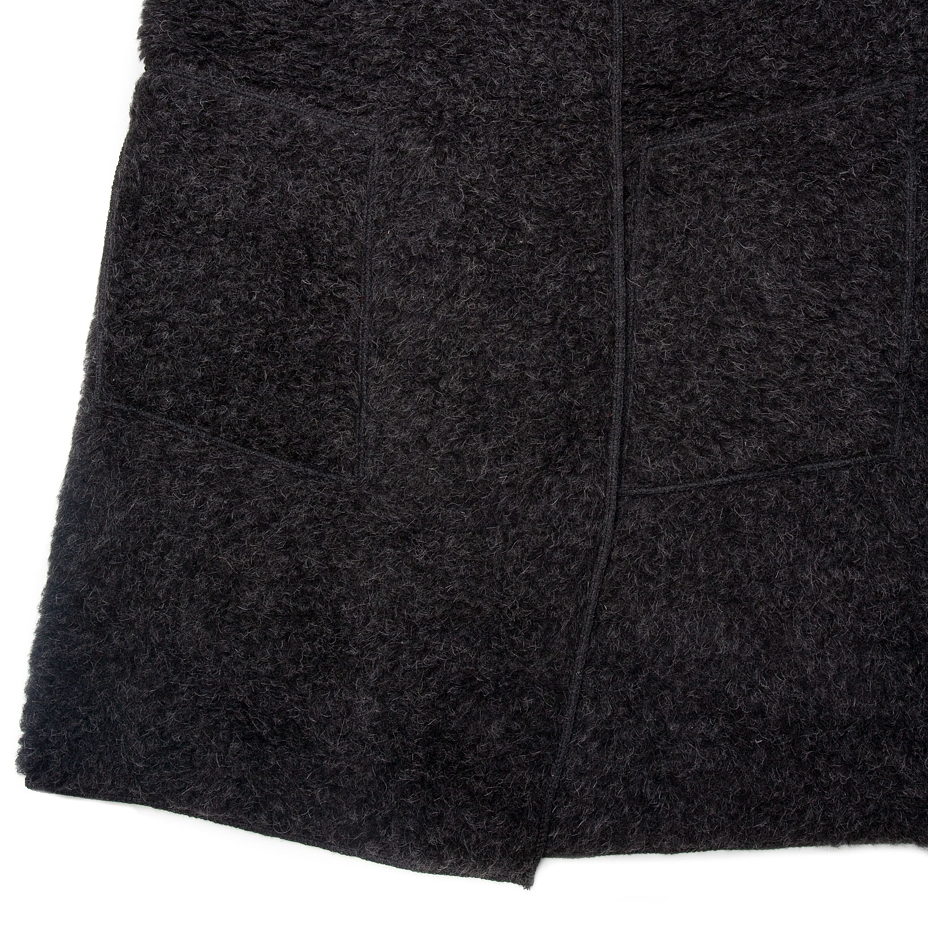 Sheep wool wrap vest Black