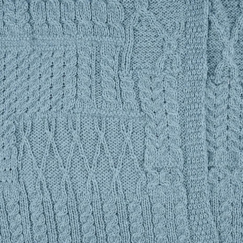 Women's Merino wool sweater with button light blue