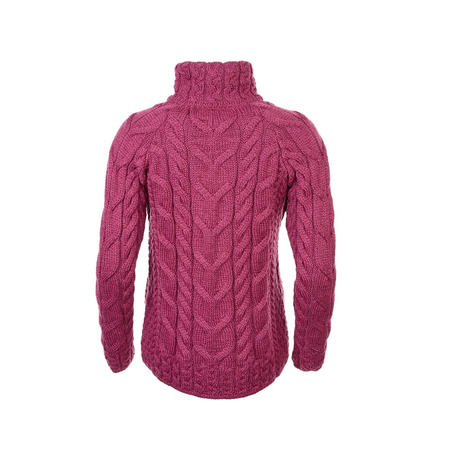 Women's Supersoft Merino wool sweater with zipper red