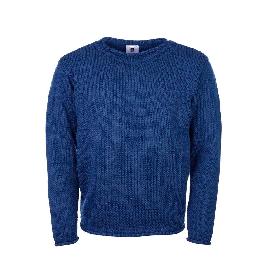 Men's Merino wool pullover sweater dark blue