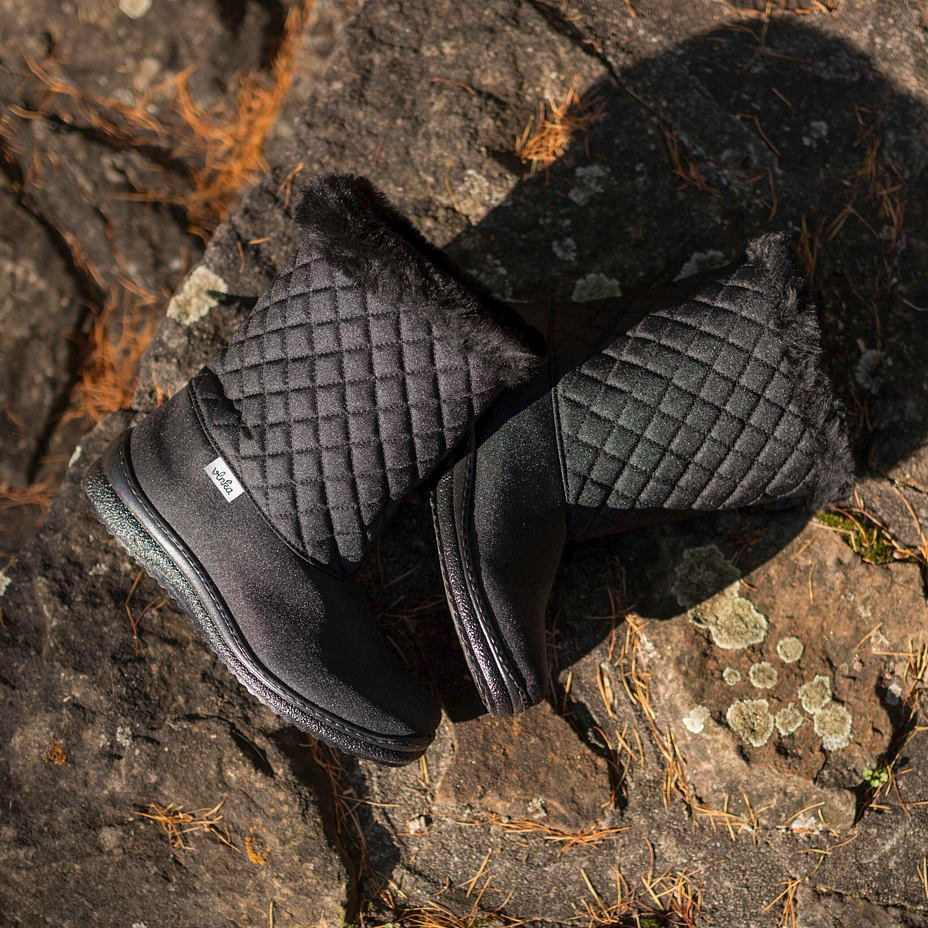 Women's Quilted Snow Boots Black