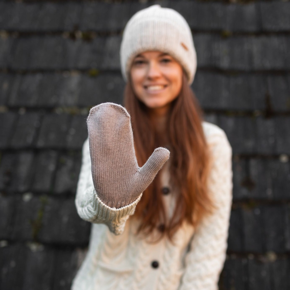 Vlnka Woolen Mittens P01 Beige