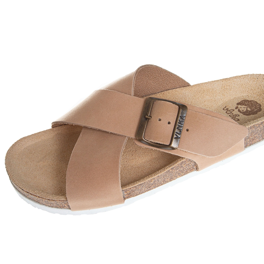 Women's anatomical cork slip-ons Martina Cream