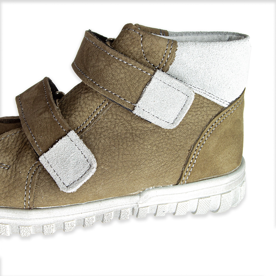 Kids’ Pepe Leather Velcro Sneakers Khaki