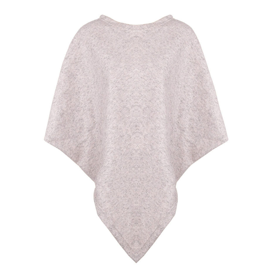 Wool poncho Light grey