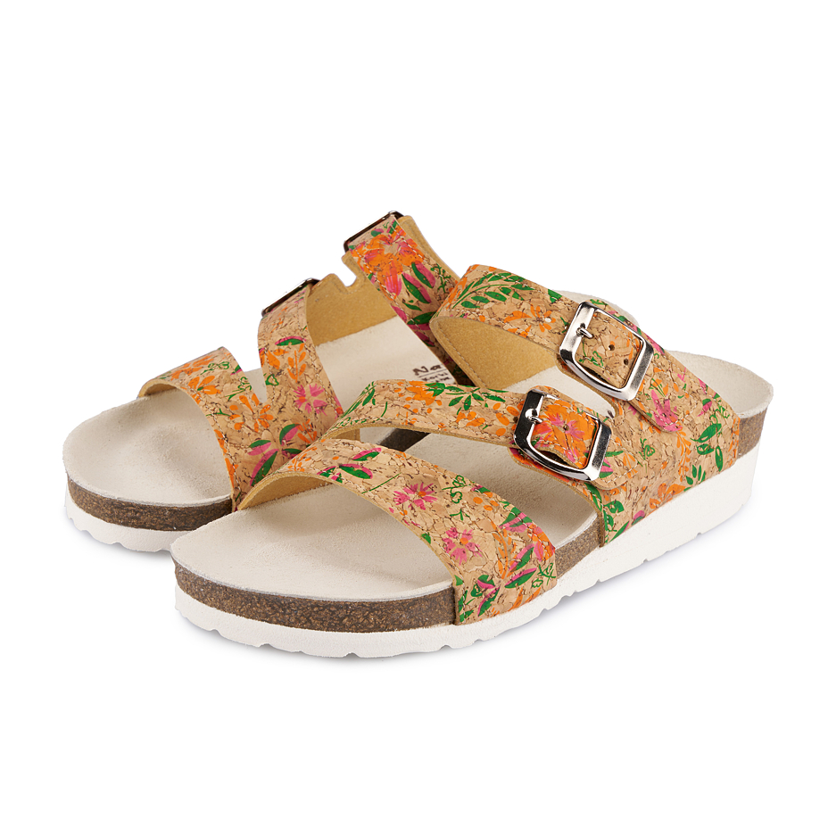 Women’s Sandra Orthopaedic Cork Wedge Sliders Floral