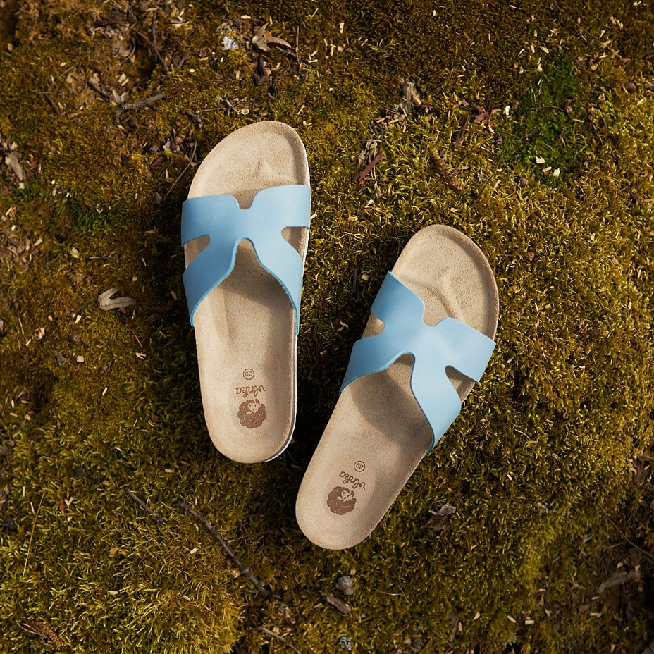 Women’s Zora Orthopaedic Cork Sliders Blue