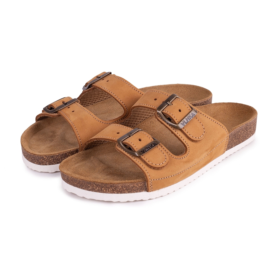 Men's  Alex Orthopaedic Cork Sliders Beige