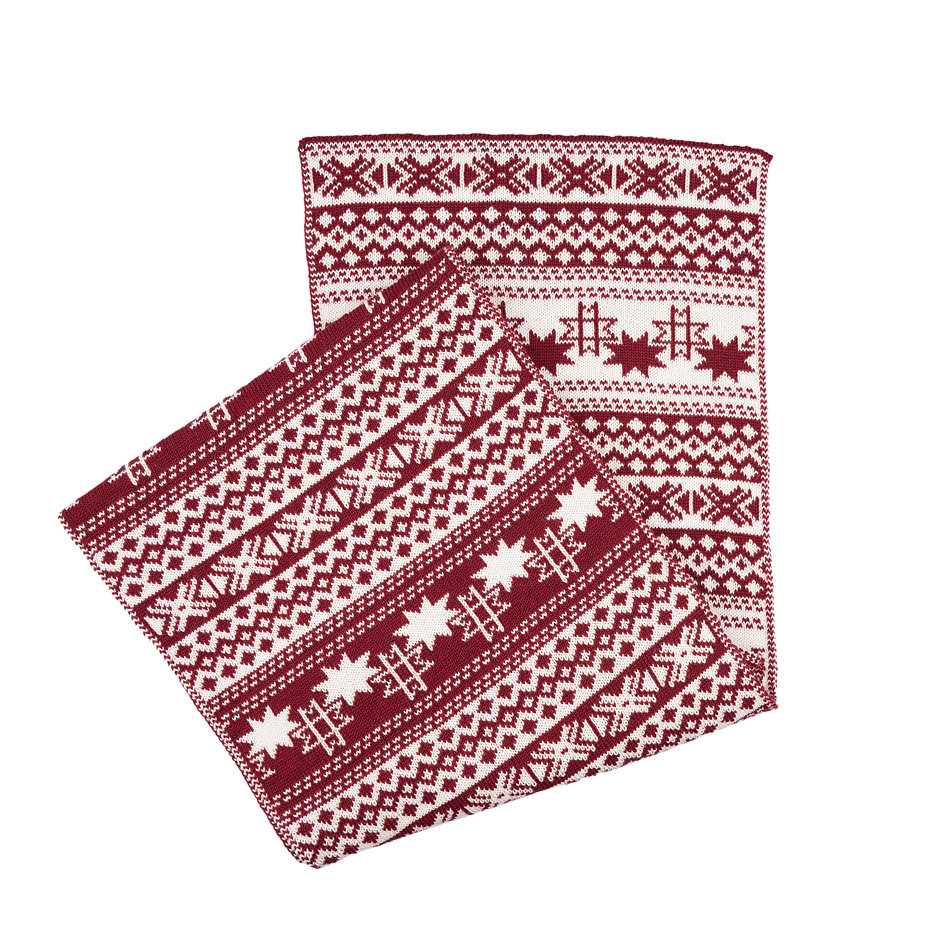 Vlnka Wool Scarf in Nordic Design B08 Red