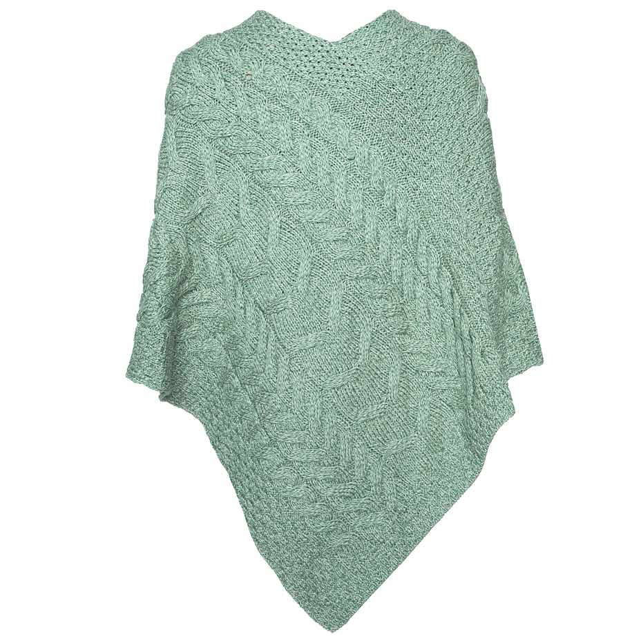 Supersoft Merino wool poncho turquoise