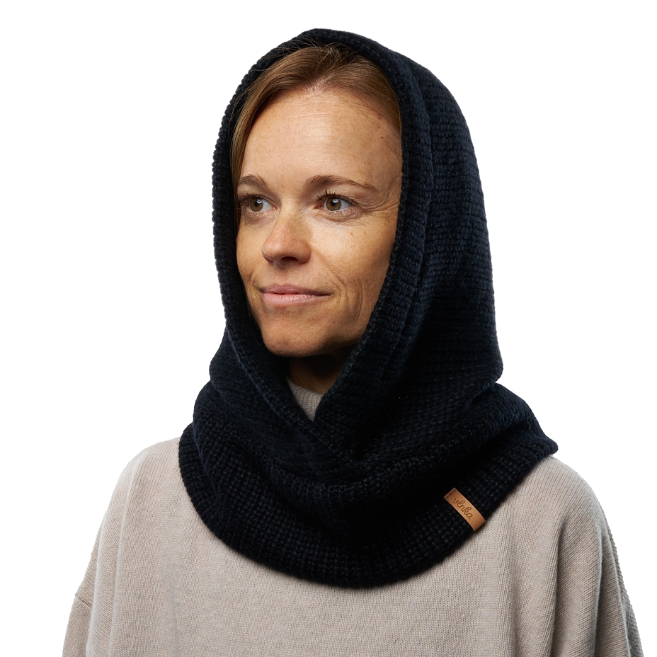 Vlnka Wool Knitted Hood Black