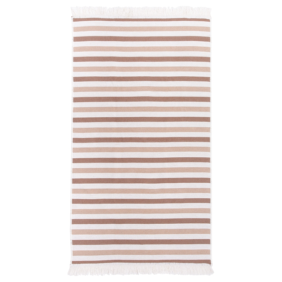 Cotton Rug Brown Stripe