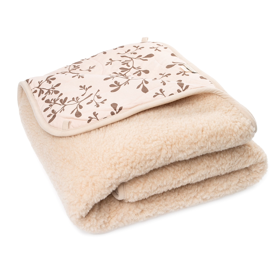Lined Double-Layer Wool Blanket Beige