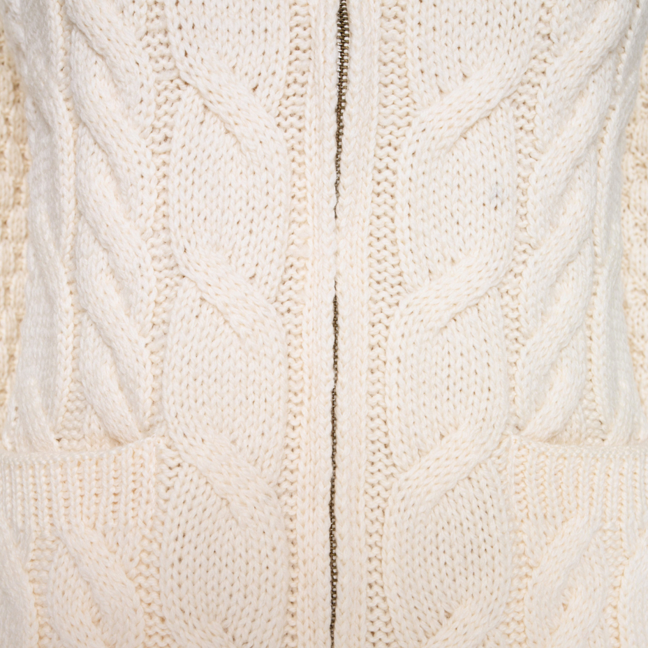 Women's Supersoft Merino wool sweater with zipper natural