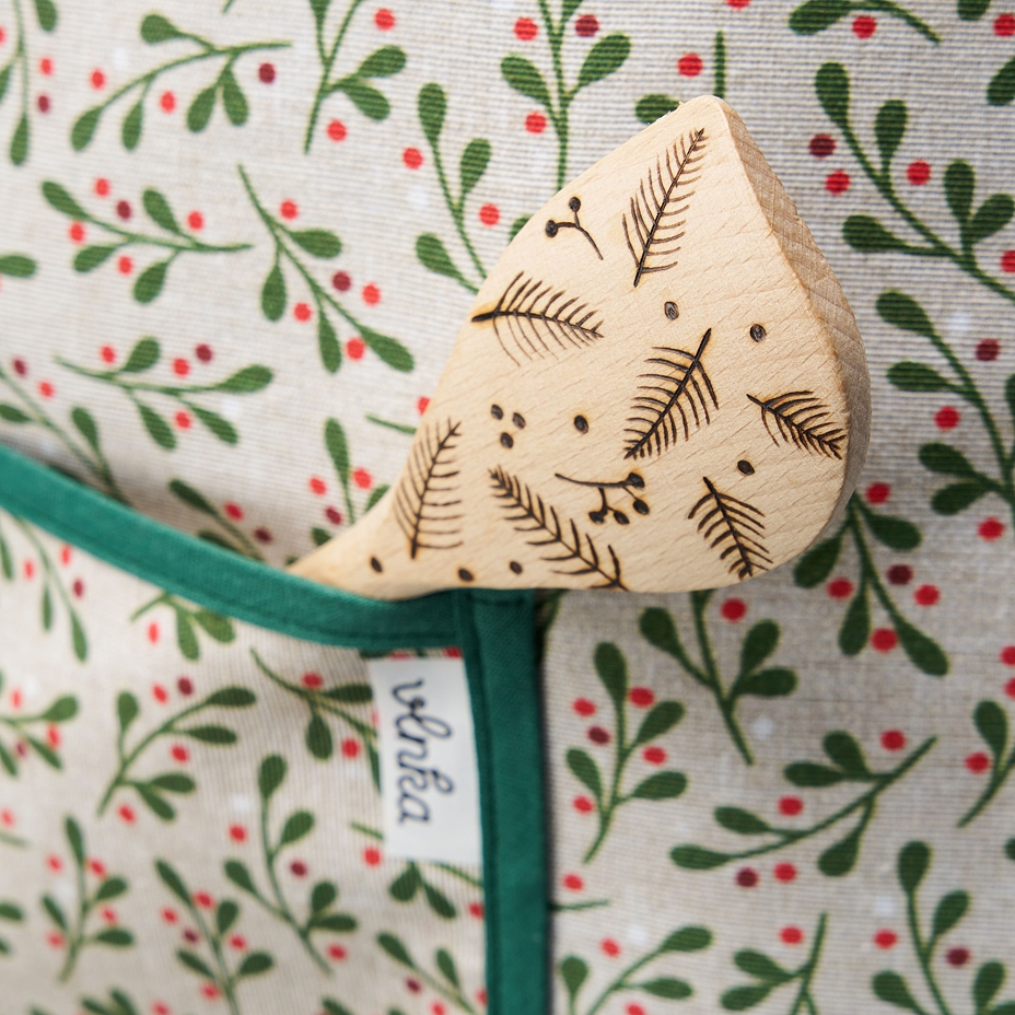 Kitchen apron Christmas holly