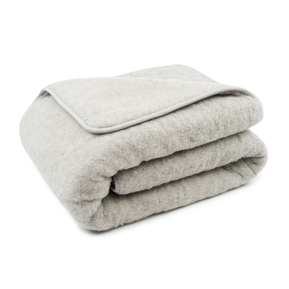 Double Layer Wool Blanket Light Grey