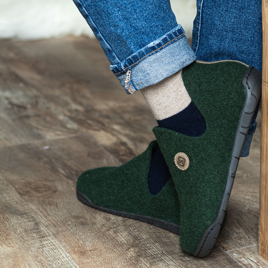 Women’s Jana Felt Slippers Dark Green