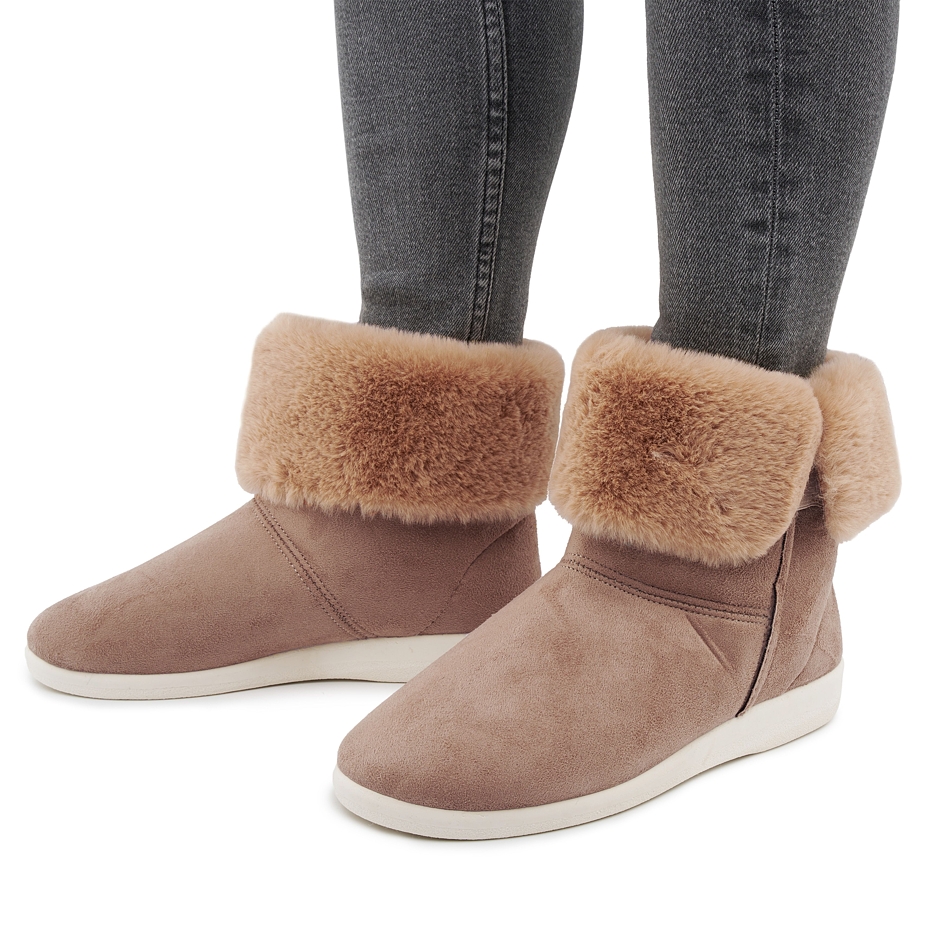 Women's Lucie Winter Ankle Boots with Wool Lining Light Brown