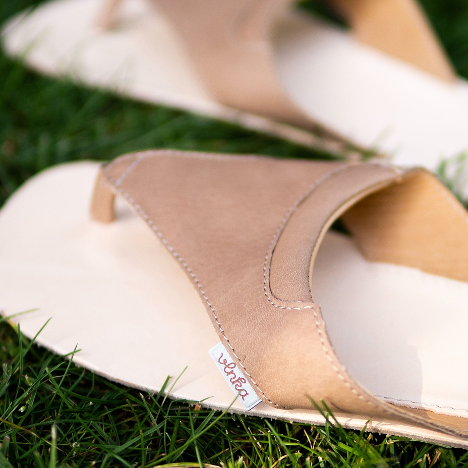 Women's barefoot leather slip-on shoes Elen light brown