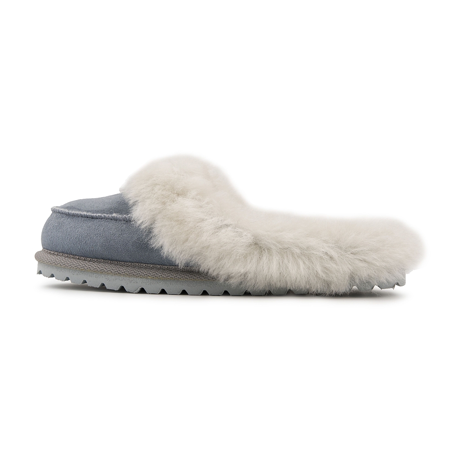 Women's Vanesa Leather Slippers with Wool Lining Blue