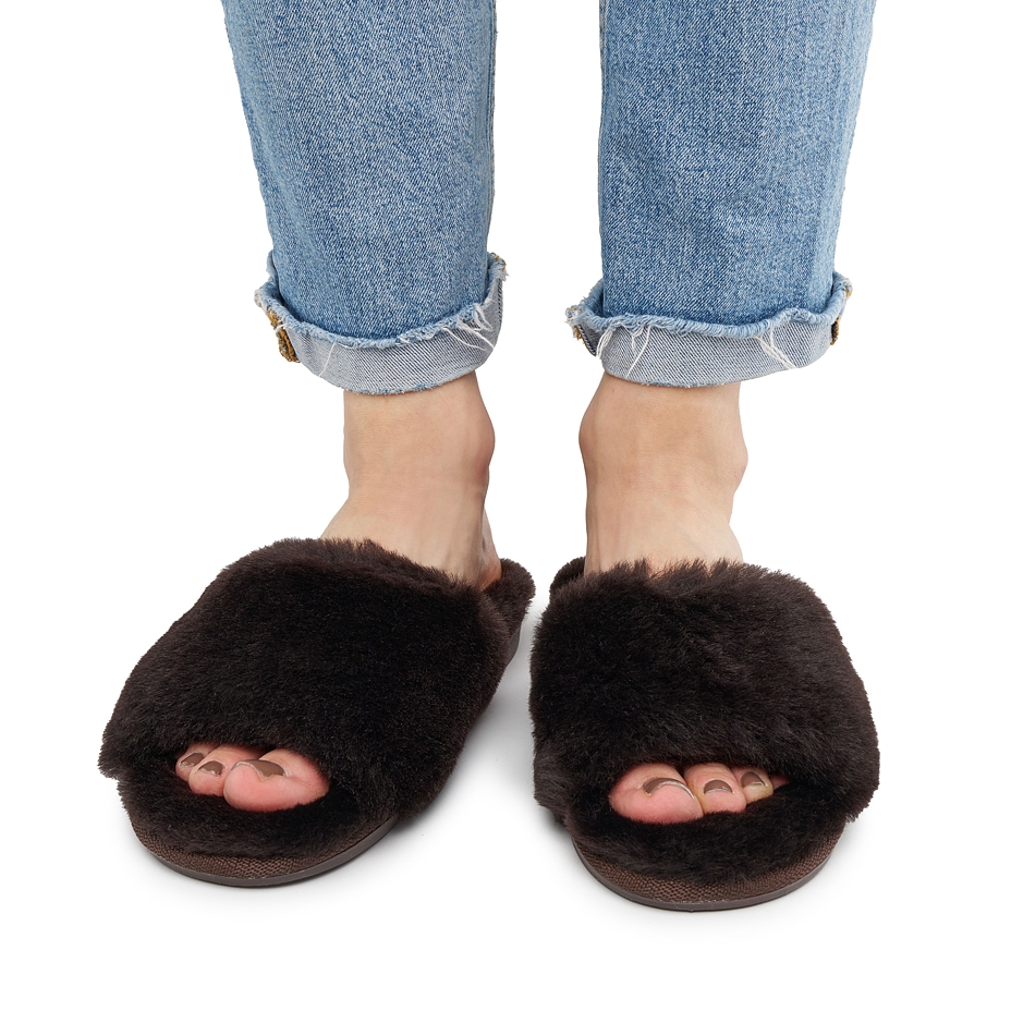 Women’s Dora Wool Slippers Brown