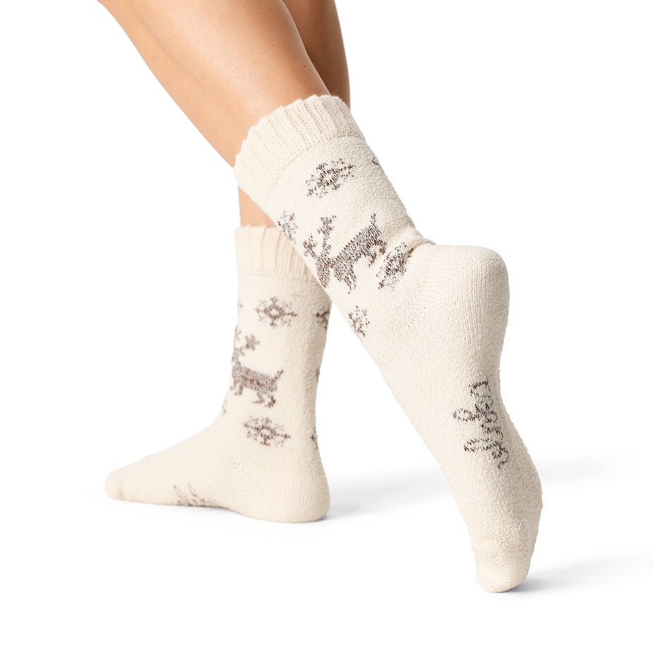 Merino Wool Socks Reindeer Natural