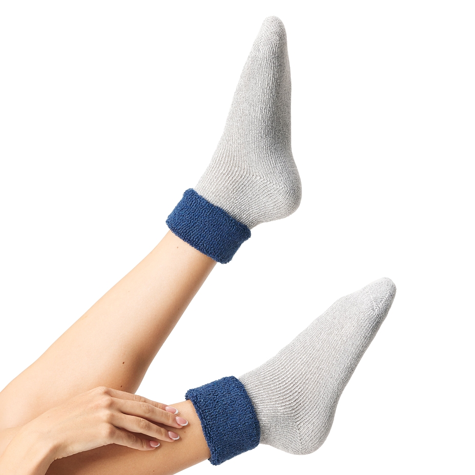 Merino Wool Terry Socks Blue