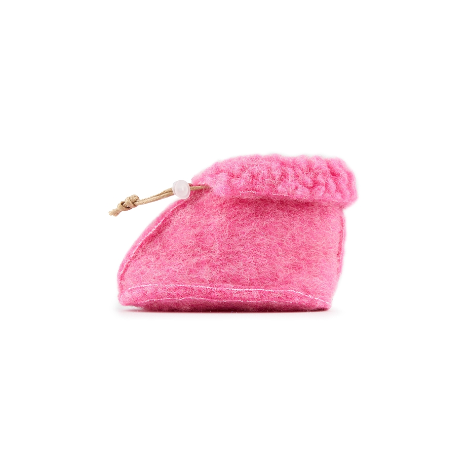 Woolen Baby Booties Pink